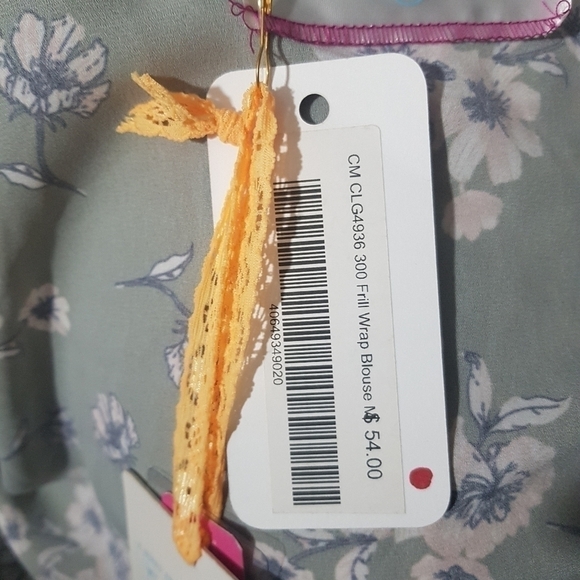 California Moonrise Floral Frill Wrap Blouse with Bell Sleeves - Picture 13 of 16